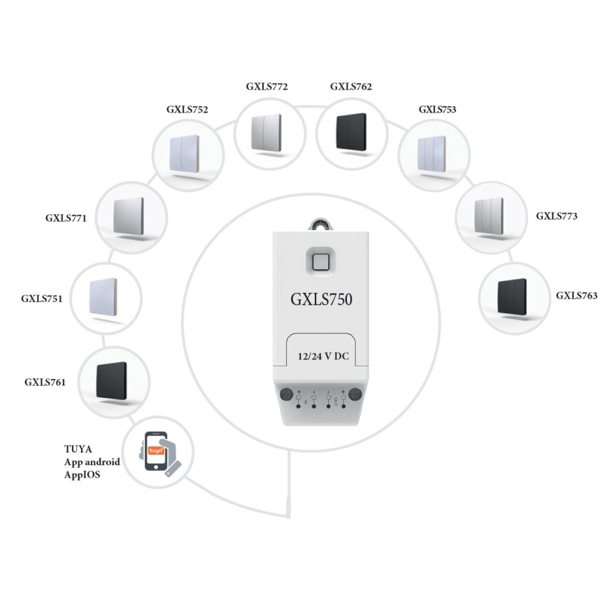 Kinetinis belaidis 2P IP67 juodas jungiklis