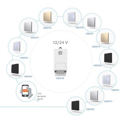 Kinetinis belaidis jungiklis 2P IP67 auksinis
