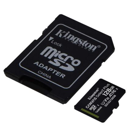 Kingston - MicroSDXC 128GB Canvas Select Plus U1 100MB/s + SD adapteris