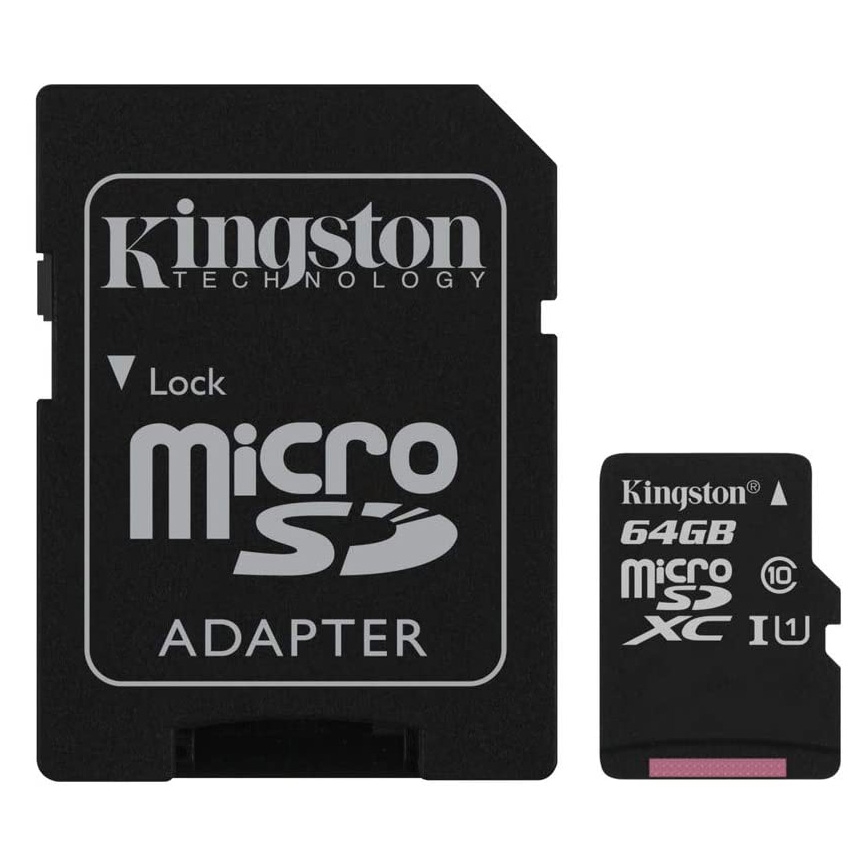 Kingston SDCS2/64GB - MicroSDXC 64GB Canvas Select Plus U1 100MB/s + SD adapteris