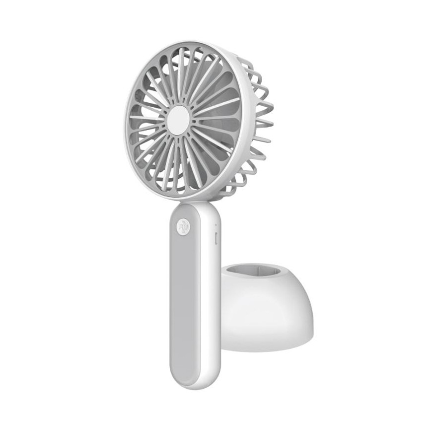 Kišeninis ventiliatorius 1200 mA/3,7V USB pilkas/baltas
