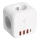 Kištukinio lizdo skirstytuvas su jungikliu LINEA 3x230V + 4xUSB A/C balta