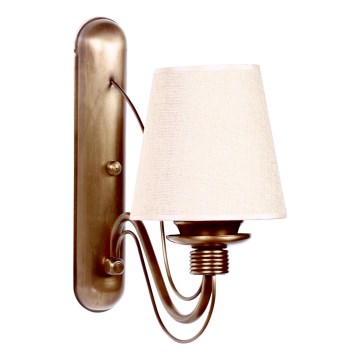 Klasikinė sieninė lempa CLASSIC 1xE27/40W/230V bronzinė/bežinė
