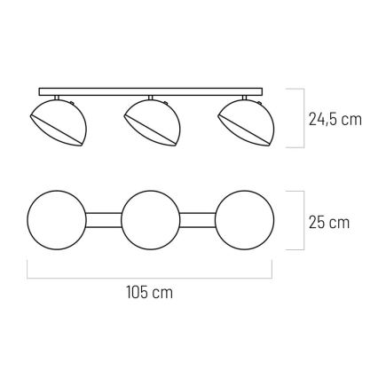 LED Akcentinis šviestuvas CROWD 3xLED/20W/230V juodas