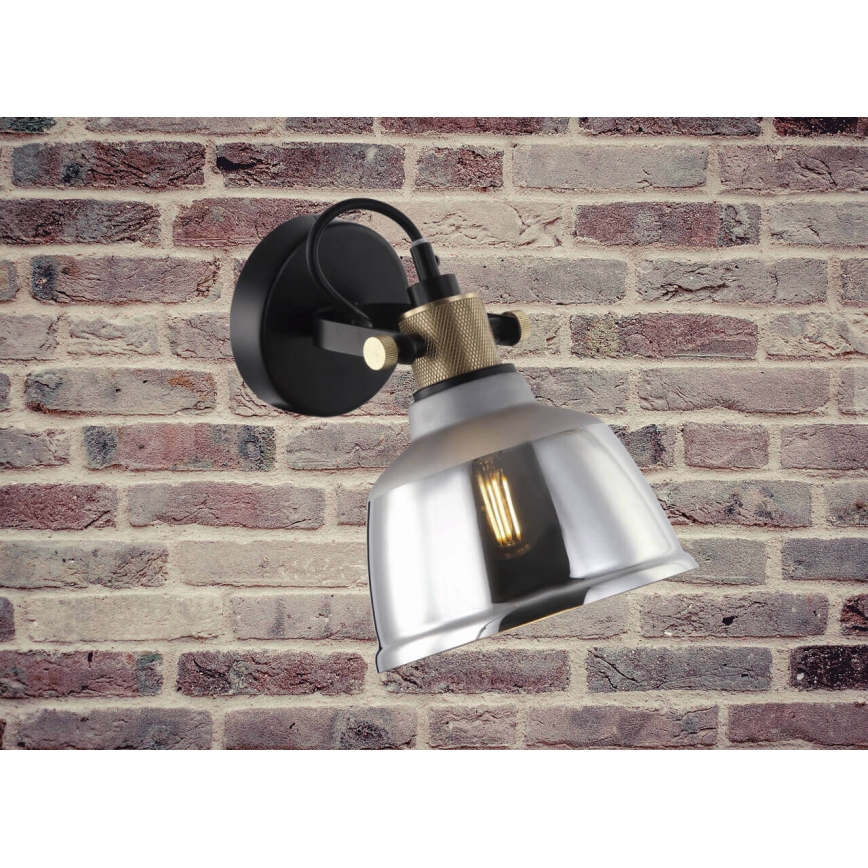 Sieninis šviestuvas ASGARD 1xE27/11W/230V pilka/juoda/auksinė