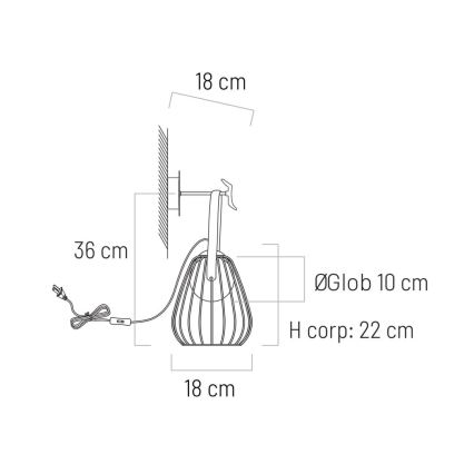 Sieninė lempa MEMORY 1xG9/4W/230V balta/ruda