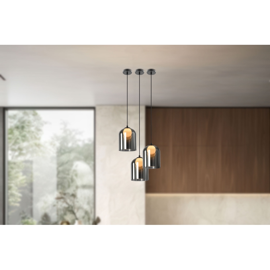 KLEA 1xG9/15W/230V pakabinamas šviestuvas dūminis juodas