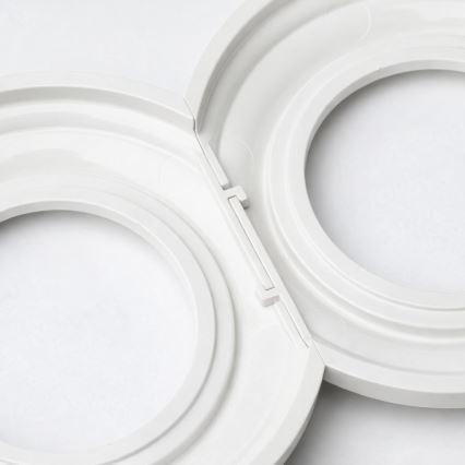 Kliklap - dviguba retro rozetė su rėmeliu, 230 V, sniego baltos spalvos