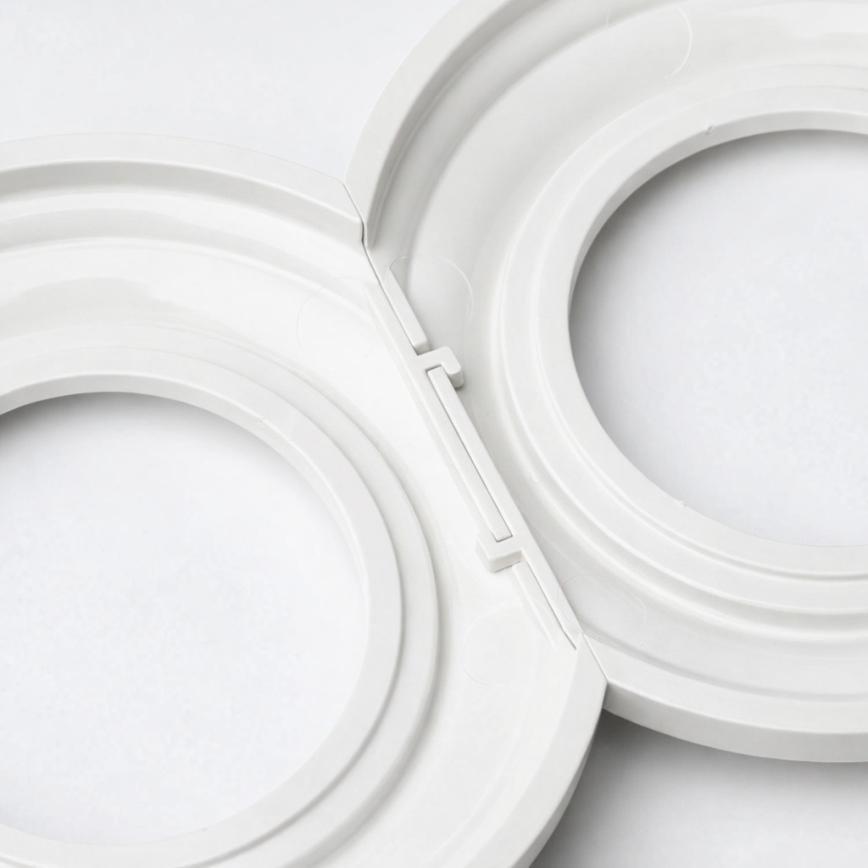 Kliklap - Dvigubas retro vienpolinis jungiklis su rėmeliu Nr. 1 sniego balta