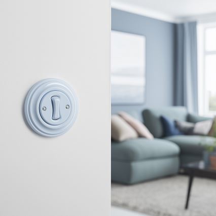 Kliklap - mėlynas retro mygtukas su rėmeliu