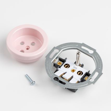 Kliklap - Retro buitinė rozetė be rėmelio 230V vintažinė rožinė