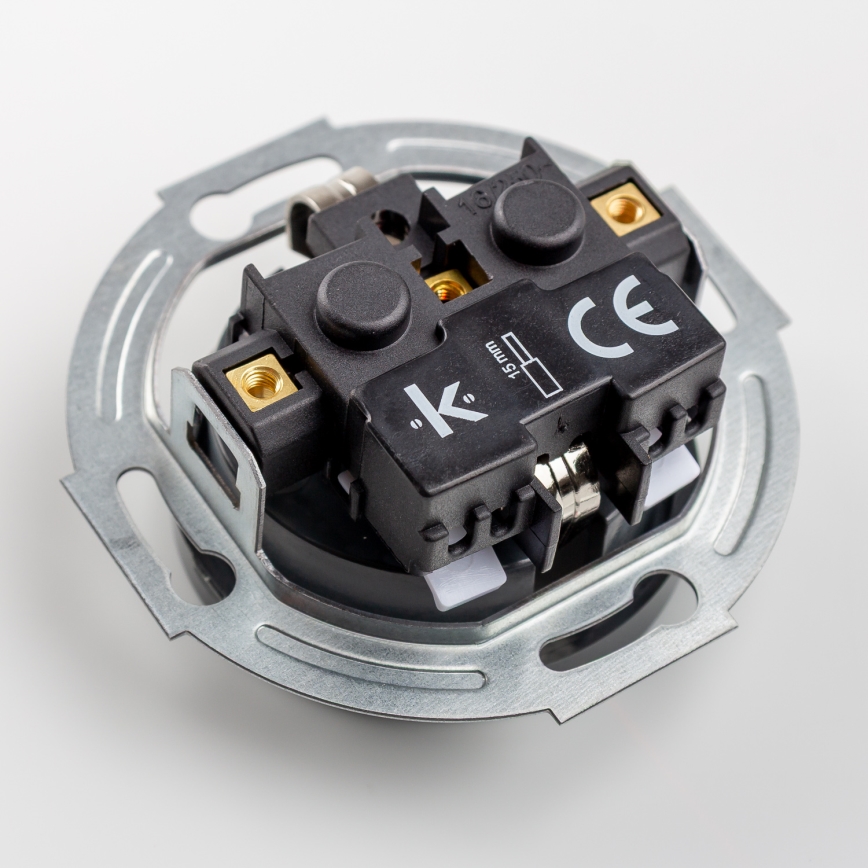 Kliklap - Retro buitinė rozetė su rėmeliu SCHUKO 230V/16A antracitas