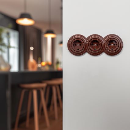 Kliklap - Retro centrinis rėmelis, rudos spalvos