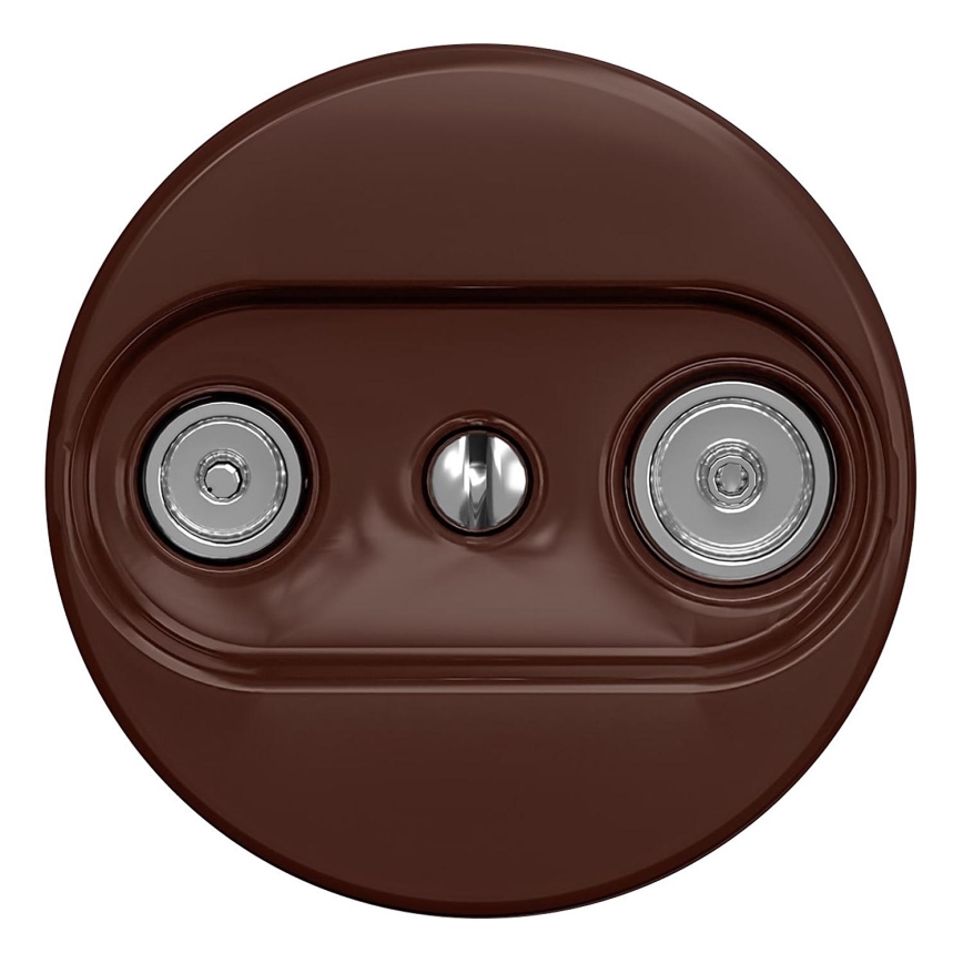 Kliklap - Retro dalinė TV+R lizdas (galinis) be rėmelio, rudos spalvos