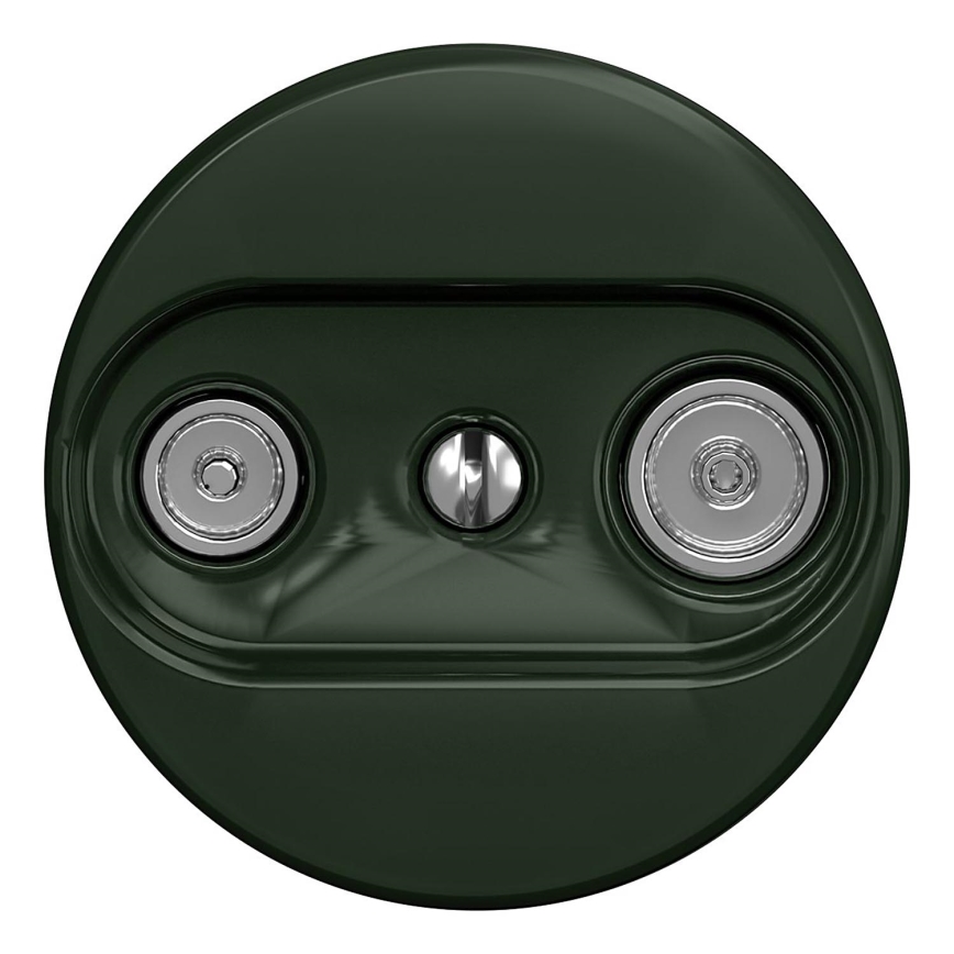 Kliklap - Retro dalinė TV+R lizdas (tęstinis) be rėmelio, žalias