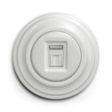 Kliklap - Retro duomenų lizdas su baltu keraminiu rėmeliu