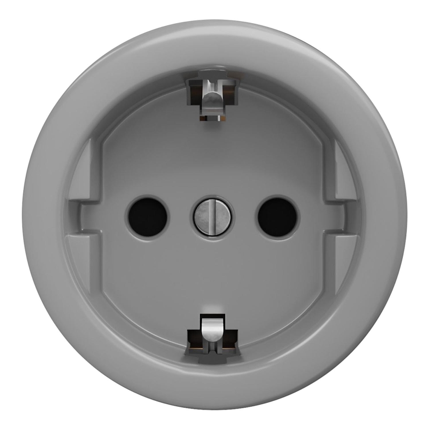 Kliklap - Retro kištukinis lizdas namams be rėmelio SCHUKO 230V/16A pilkas