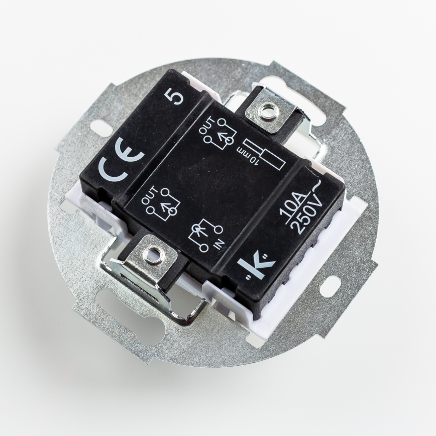 Kliklap - Retro kryžminis jungiklis be rėmelio nr. 7 sniego baltos spalvos