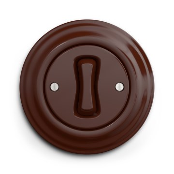 Kliklap - retro kryžminis jungiklis su rėmeliu Nr. 7, rudas
