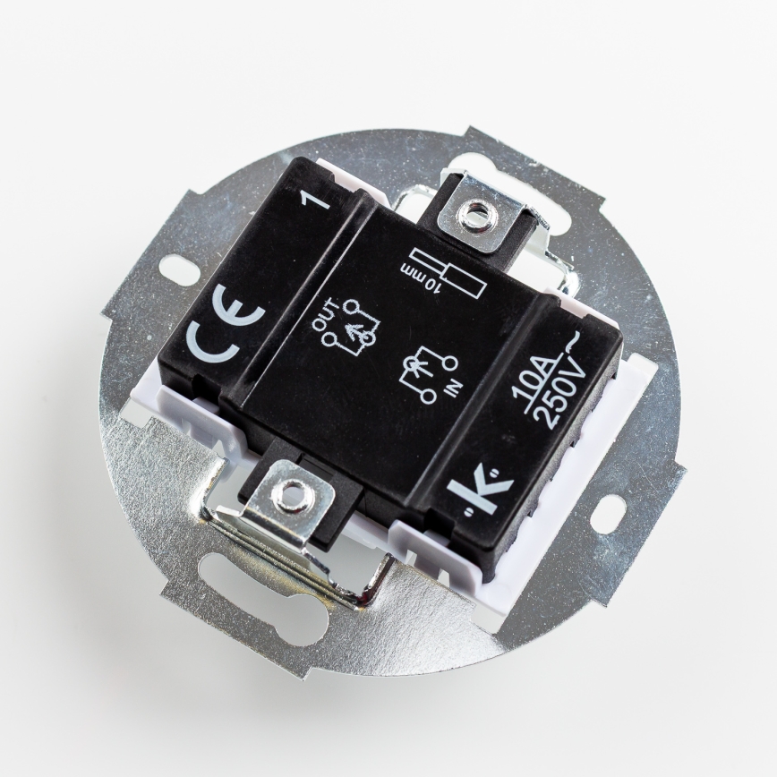 Kliklap - Retro kryžminis jungiklis su rėmeliu Nr. 7, sniego baltos spalvos