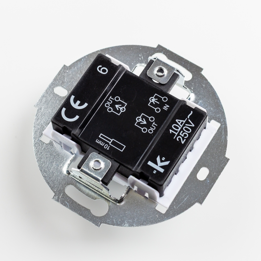 Kliklap – retro laiptų jungiklis su Nr. 6 rudos spalvos rėmeliu