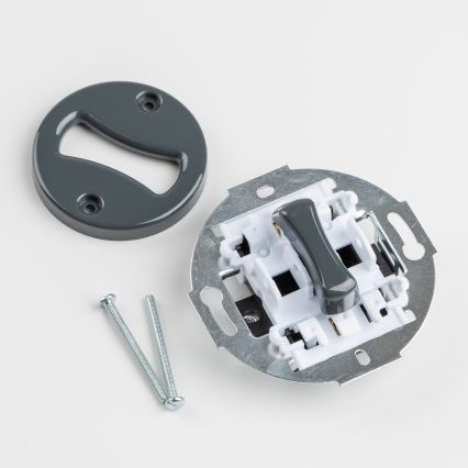 Kliklap - Retro laiptų jungiklis su rėmeliu Nr. 6 antracito spalvos