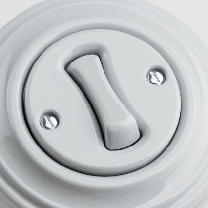 Kliklap - retro laiptų jungiklis su rėmeliu Nr. 6 pilkas