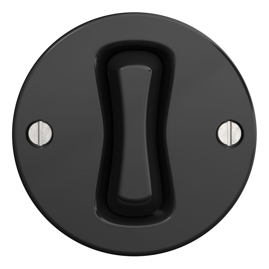 Kliklap - Retro mygtukas be rėmelio, juodas