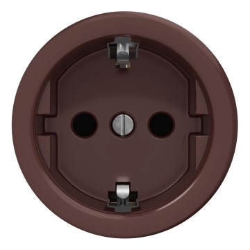 Kliklap - Retro namų kištukinis lizdas be rėmelio SCHUKO 230V/16A rudas