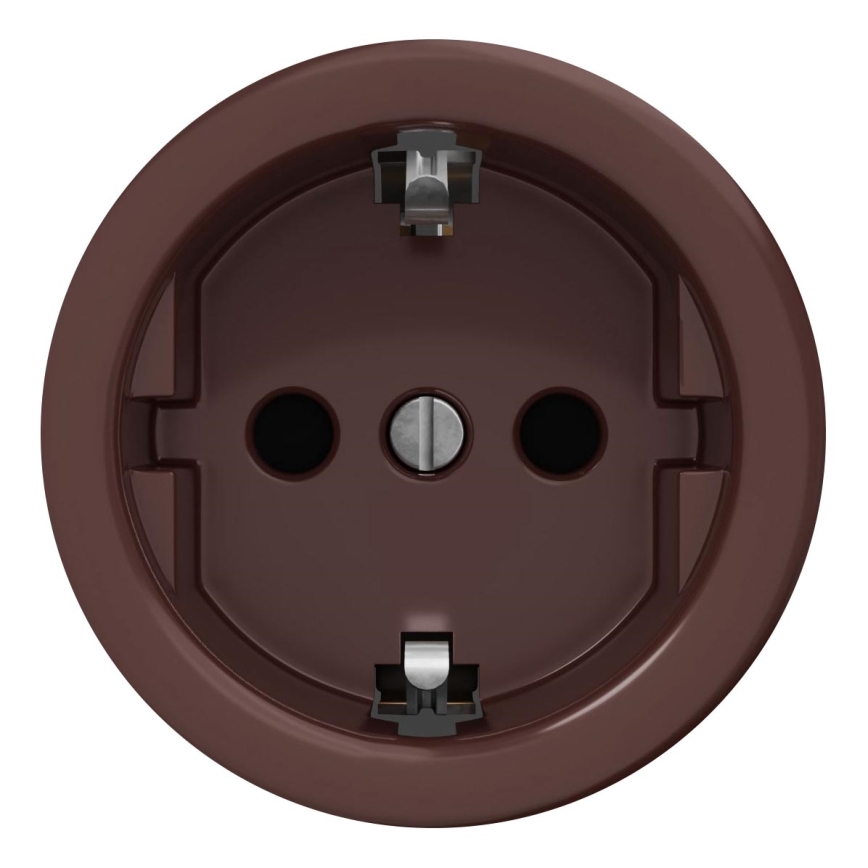 Kliklap - Retro namų kištukinis lizdas be rėmelio SCHUKO 230V/16A rudas