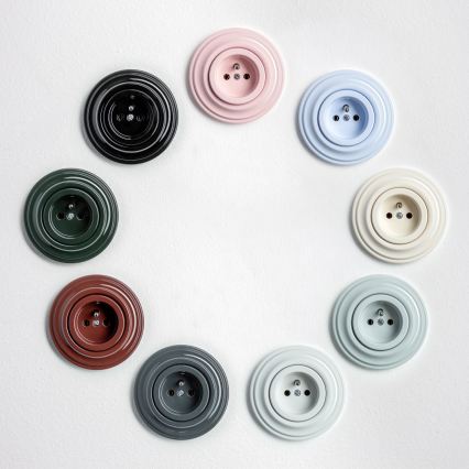 Kliklap - retro namų kištukinis lizdas su rėmeliu, 230 V, juodas