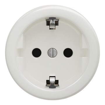 Kliklap - Retro namų lizdas be rėmelio SCHUKO 230V/16A baltas