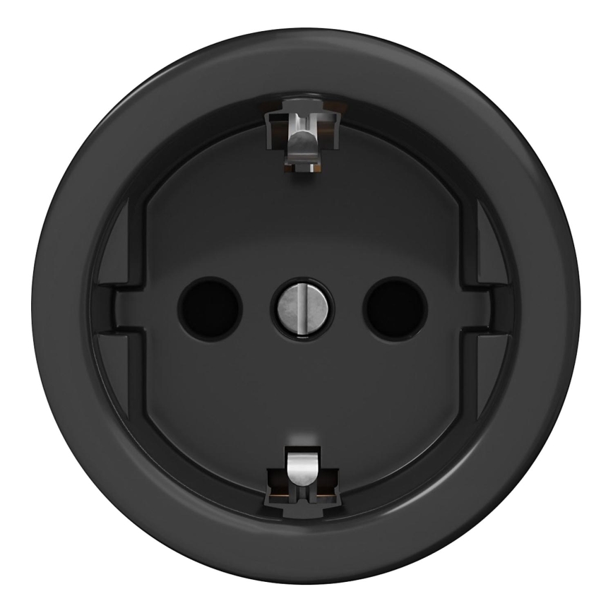 Kliklap - Retro namų lizdas be rėmelio SCHUKO 230V/16A juodas