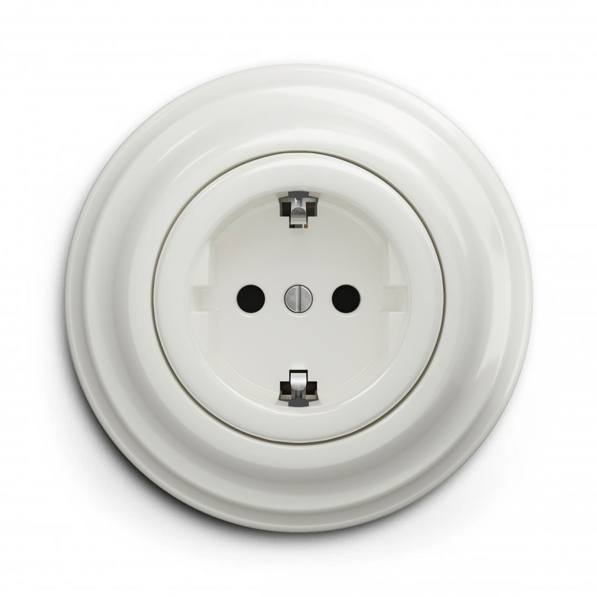 Kliklap - Retro namų lizdas su rėmeliu SCHUKO 230V/16A baltas