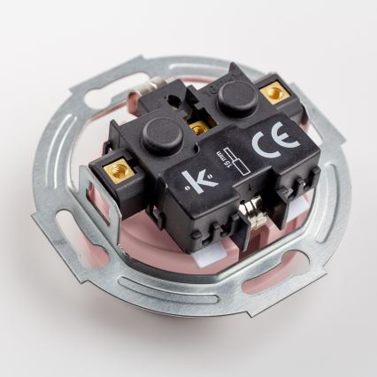 Kliklap - retro namų lizdas su rėmeliu SCHUKO 230V/16A vintažinė rožinė