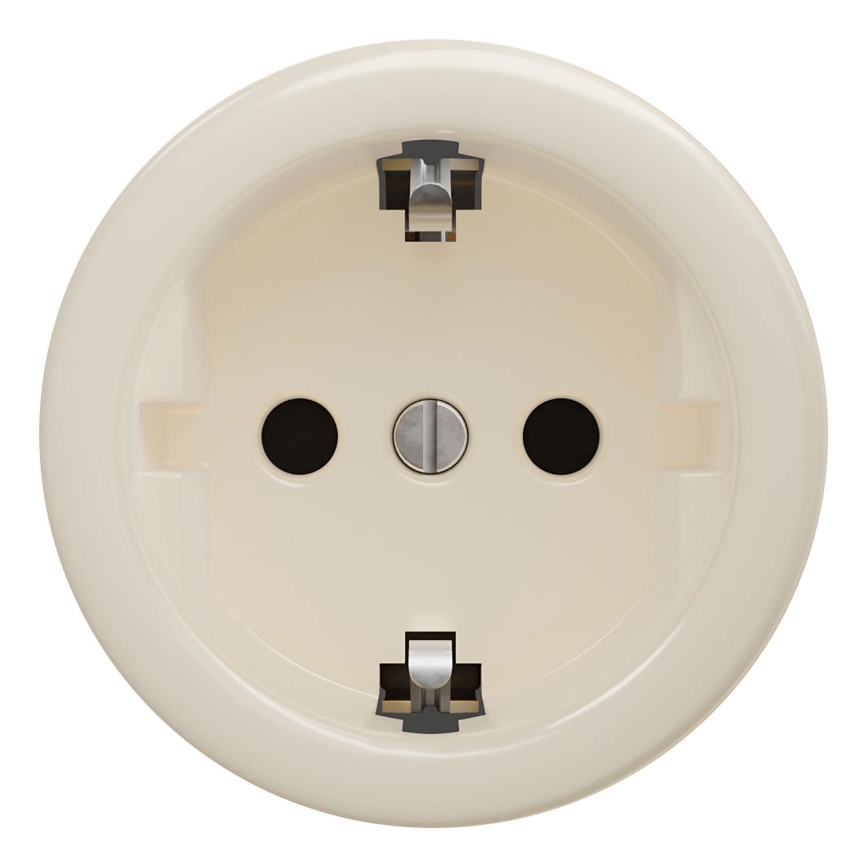Kliklap - Retro namų rozetė be rėmelio SCHUKO 230V/16A, smėlio spalvos