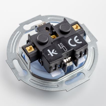 Kliklap - Retro namų sieninis lizdas su rėmeliu SCHUKO 230V/16A mėlynas