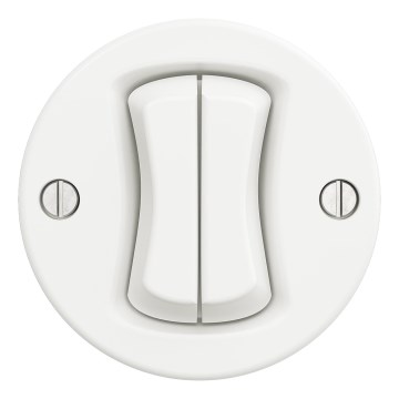 Kliklap - Retro serijinis jungiklis be rėmelio nr. 5 sniego baltumo