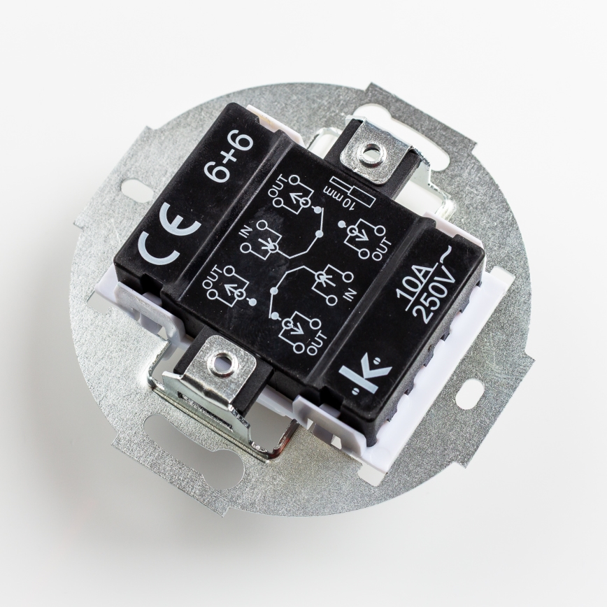 Kliklap - Retro serijinis šviesos jungiklis su rėmeliu nr. 5, sniego baltos spalvos