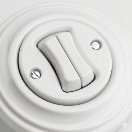 Kliklap - Retro serijinis šviesos jungiklis su rėmeliu nr. 5, sniego baltos spalvos