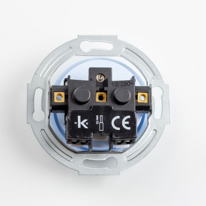 Kliklap - Retro sieninė rozetė su rėmeliu, 230 V, mėlyna