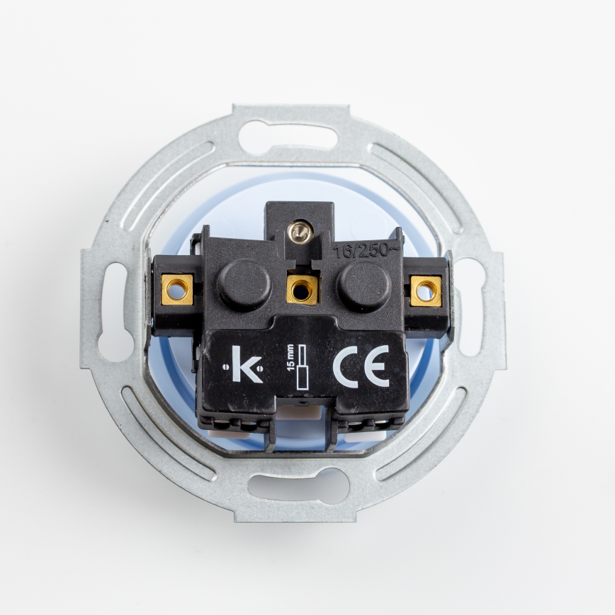 Kliklap - Retro sieninė rozetė su rėmeliu, 230 V, mėlyna