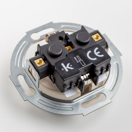Kliklap - Retro sieninis lizdas su SCHUKO rėmeliu 230V/16A, smėlio spalvos