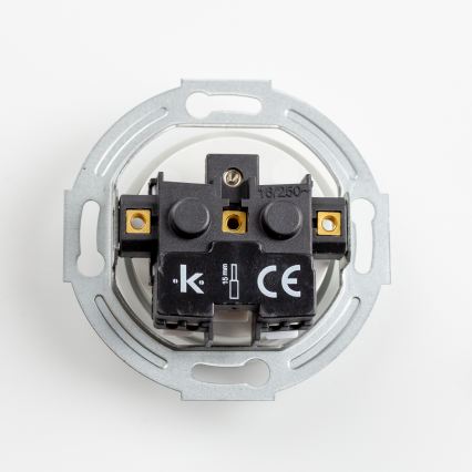 Kliklap – retro stiliaus namų elektros lizdas be rėmelio, 230 V, keramikinis, baltas