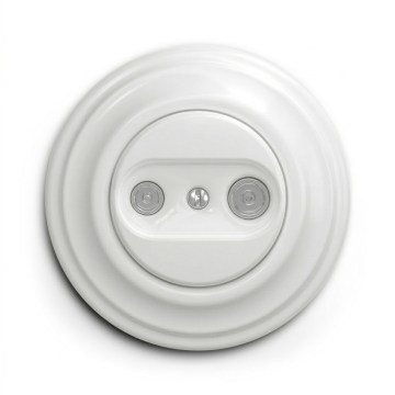 Kliklap - Retro TV+R anteninė rozetė (galinė) su sniego baltumo rėmeliu