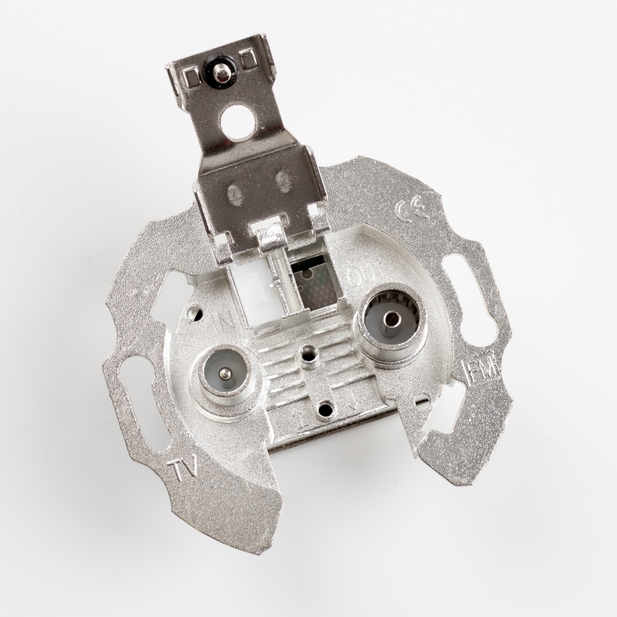 Kliklap - Retro TV+R anteninė rozetė (galinė) su sniego baltumo rėmeliu