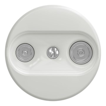 Kliklap – retro TV+R lizdas (signalą praleidžiantis), be rėmelio, keraminis baltas