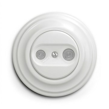 Kliklap - Retro TV+R lizdas (tęstinis) su rėmeliu, sniego baltos spalvos