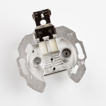 Kliklap - Retro TV+R lizdas (tęstinis) su rėmeliu, sniego baltos spalvos