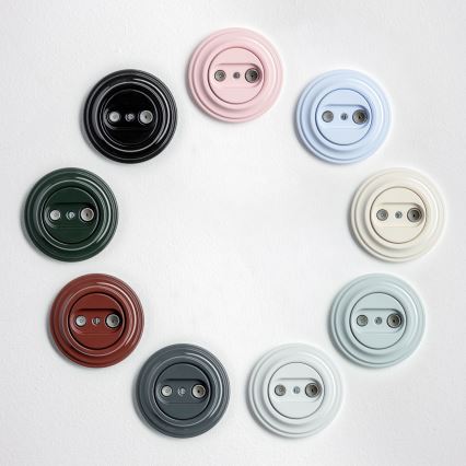 Kliklap - Retro TV+R lizdas (tęstinis) su rėmeliu, sniego baltos spalvos